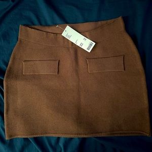 NWT $49 UO Paige Knit Sweater Mini Skirt Brown
